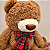 Urso de Pelúcia Natalino com Laço Xadrez Tartan – 50 cm - Imagem 3