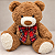 Urso de Pelúcia Natalino com Laço Xadrez Tartan –45 cm - Imagem 1