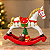 Cavalo de Balanço Natalino em Resina 13x14 cm – Vermelho, Branco e Dourado - Imagem 2