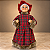 Mamãe Noel Natalina Rústico 40 cm com Vestido Xadrez Tartan Vermelho – Decoração de Natal - Imagem 1