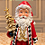 Papai Noel com Pinheiro Dourado em Resina 33 cm – Vermelho, Xadrez e Dourado - Imagem 2