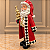 Papai Noel com Pinheiro Dourado em Resina 33 cm – Vermelho, Xadrez e Dourado - Imagem 3