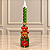 Vela Natalina com Urso e LED em Resina 45 cm – Vermelho, Verde e Dourado - Imagem 1