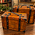 Kit 2 maletas decorativas de madeira com detalhes em couro estilo vintage - Imagem 3