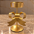 Castiçal Porta-Vela de Metal Dourado com Laço – 18 x 14 x 8 cm - Imagem 1