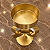 Castiçal Porta-Vela de Metal Dourado com Laço – 18 x 14 x 8 cm - Imagem 2