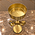 Castiçal Porta-Vela de Metal Dourado com Laço – 27 x 13 x 9 cm - Imagem 2