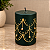 Vela Natalina Decorativa Verde-Escuro com Detalhes Dourados – 10 cm - Imagem 2