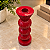 Castiçal Decorativo Vermelho em Resina com Esferas Caneladas - Imagem 2