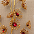 Galho Natalino Decorativo Dourado com Pedras Vermelhas e Glitter – 80 cm - Imagem 2