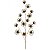 Galho Natalino Decorativo Dourado com Pedras Vermelhas e Glitter – 80 cm - Imagem 1