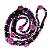 Guia Fio de Contas 65cm Pomba Gira com Rosas e Cristal Preto e Roxo com Firma - Imagem 3