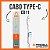 Cabo de Celular Original Pmcell Branco CB-11 Tipo C -1 Metro - Imagem 3