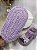 Kit Sandália Baby de Crochê Florescer + Tiara de Cabelo – 100% Algodão (Lilás) - Imagem 4