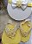 Kit Sandália de Dedo Baby com Pérolas + Tiara de Cabelo – 100% Algodão (Amarelo) - Imagem 3