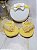 Kit Sandália de Dedo Baby com Pérolas + Tiara de Cabelo – 100% Algodão (Amarelo) - Imagem 1