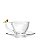 Conjunto 4 Xícaras de Café com Pires Golden Bird 80ml Cristal Ecológico Wolff - Imagem 2