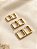 Brinco Argola Quadrada Metal Dourado Milari - Imagem 2