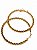 Brinco Feminino Argola Média Trançado Dourado 5 Cm - Imagem 2