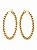 Brinco Feminino Argola Média Trançado Dourado 5 Cm - Imagem 1