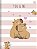 Caderno Colegial Costurado Decorado Capycuties 160 Folhas - Imagem 1
