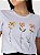 T-SHIRT FLORES PEROLAS PAZ FE AMOR SAUDE - Imagem 1