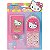 KIT MINI ACESSORIOS HELLO KITTY COM CARTELA DE ADESIVOS BORRACHA CHAVEIRO E CADERNO BLISTER LEO&LEO - Imagem 1