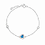 Pulseira Coração Azul Cravejado em Prata 925 - Imagem 1