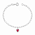 Pulseira Coração Rosa em Prata 925 - Imagem 1