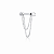 Piercing Helix com Corrente Dupla e Ponto de Luz em Prata 925 - Imagem 1