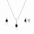 Conjunto Colar + Brinco Gota Azul Cravejada em Prata 925 - Imagem 1