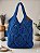 Ecobag Dallas de Crochê Azul Artesanal - Imagem 1
