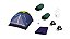 KIT 1 Barraca Iglu Az 2 p +2 Sacos  Dormir+ 2 Lant de Cabç+1 Lumin Portátil Recarreg+1Colchão Multiuso solteiro Fole - Imagem 1