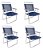 Kit 4 Cadeiras Oversize Alumínio Azul - Imagem 1