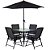 Conjunto De Mesa C/ 4 Cadeiras Para Jardim Área Externa Mor Estrutura Preto CHICAGO - Imagem 1