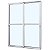 Porta de correr alumínio branco 2 folhas móveis vidro liso incolor com fechadura - jap caribe max - Imagem 1