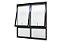 Janela maxim-ar alumínio preto duas seções com bandeira fixa sem grade vidro mimi boreal - jap perfecta max - Imagem 3