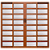 Porta de correr alumínio amadeirado 4 folhas com travessas vidro liso incolor - linha maxx esal - Imagem 1