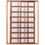 Porta de correr alumínio amadeirado 3 folhas móveis com travessas vidro liso incolor com fechadura - linha max esal - Imagem 1
