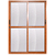 Porta de correr alumínio amadeirado 2 folhas móveis vidro liso incolor com fechadura - linha maxx esal - Imagem 1