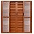 Porta balcão alumínio amadeirado 6 folhas vidro liso incolor com fechadura - linha max esal - Imagem 1