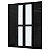 Porta balcão alumínio preto 6 folhas vidro liso incolor com fechadura - linha 30 jap perfecta max - Imagem 2