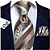Kit Gravata Masculina em Seda Elegância com 3 itens para Festa Formatura Casamento Aniversário Igreja 0905 - Imagem 1