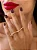 Anel Dois Dedos Folheado a Ouro 18k Design Curvo - Imagem 1