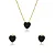 Conjunto Coração Cravejado Zircônias Banhada Ouro 18K - Imagem 1