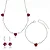 Conjunto Brinco + Choker + Pulseira Coração Zircônias Banhada Prata 1000 - Imagem 1