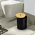 Lixeira Preta Dourado Fosco com Tampa 5L – Para Pia, Chão, Banheiro ou Cozinha Luxo Arthi - Imagem 2