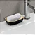 Saboneteira De Bancada Preto Dourado Fosco Banheiro Lavabo Porta Sabonete Barra Arthi - Imagem 2