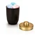 Porta Algodão Cotonete Multiuso Com Tampa 15cm 500ml Arthi Cor Preto Dourado - Imagem 2
