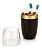 Porta Escovas Pasta Creme De Dente 500ml Preto Dourado Com Tampa Arthi - Imagem 1